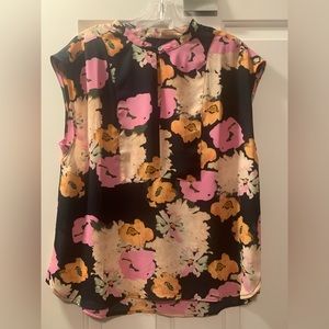 JCrew floral sleeveless blouse